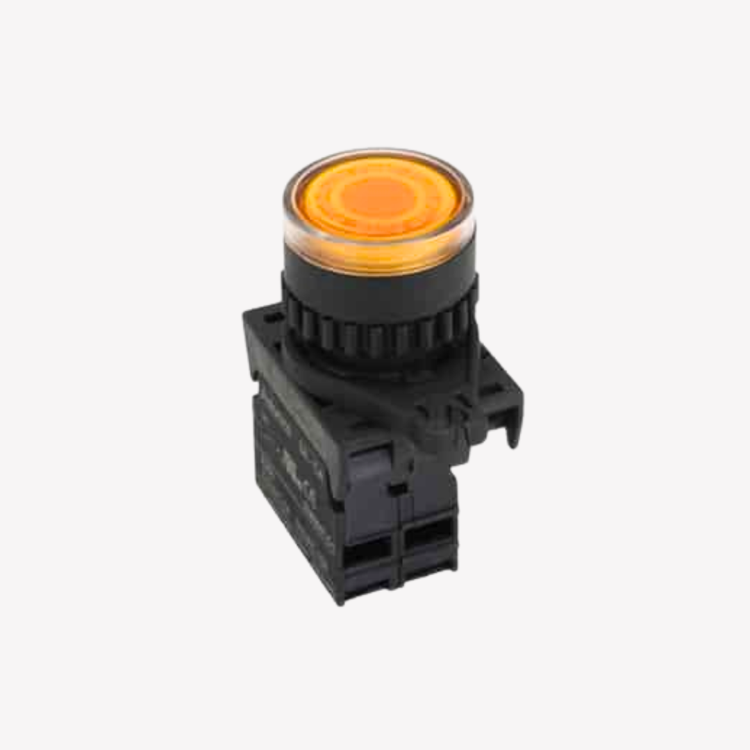 PULSADOR PLASTICO AMARILLO CON LED 110-220V 22MM AUTONICS PULSADOR PLASTICO AMARILLO CON LED 110-220V 22MM AUTONICS