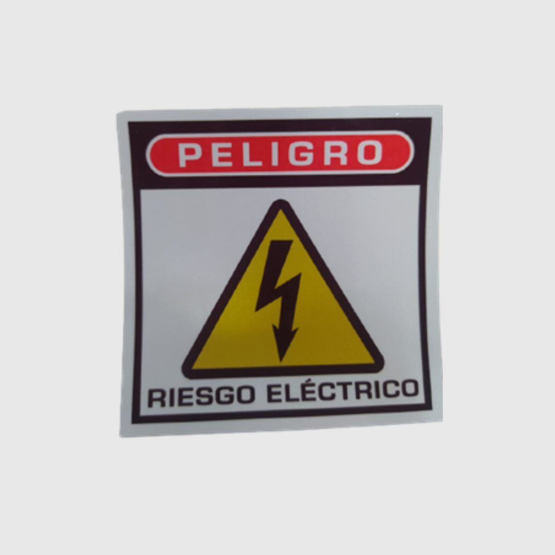 CALCOMANIA REFLECTIVA PELIGRO RIESGO ELECTRICO 15X15