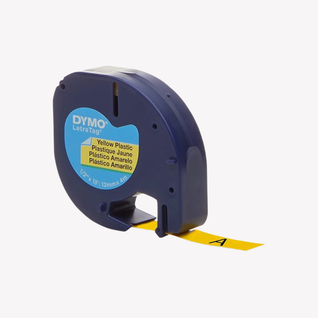 CINTA PLASTICA PARA ROTULADORA DIGITAL AMARILLA