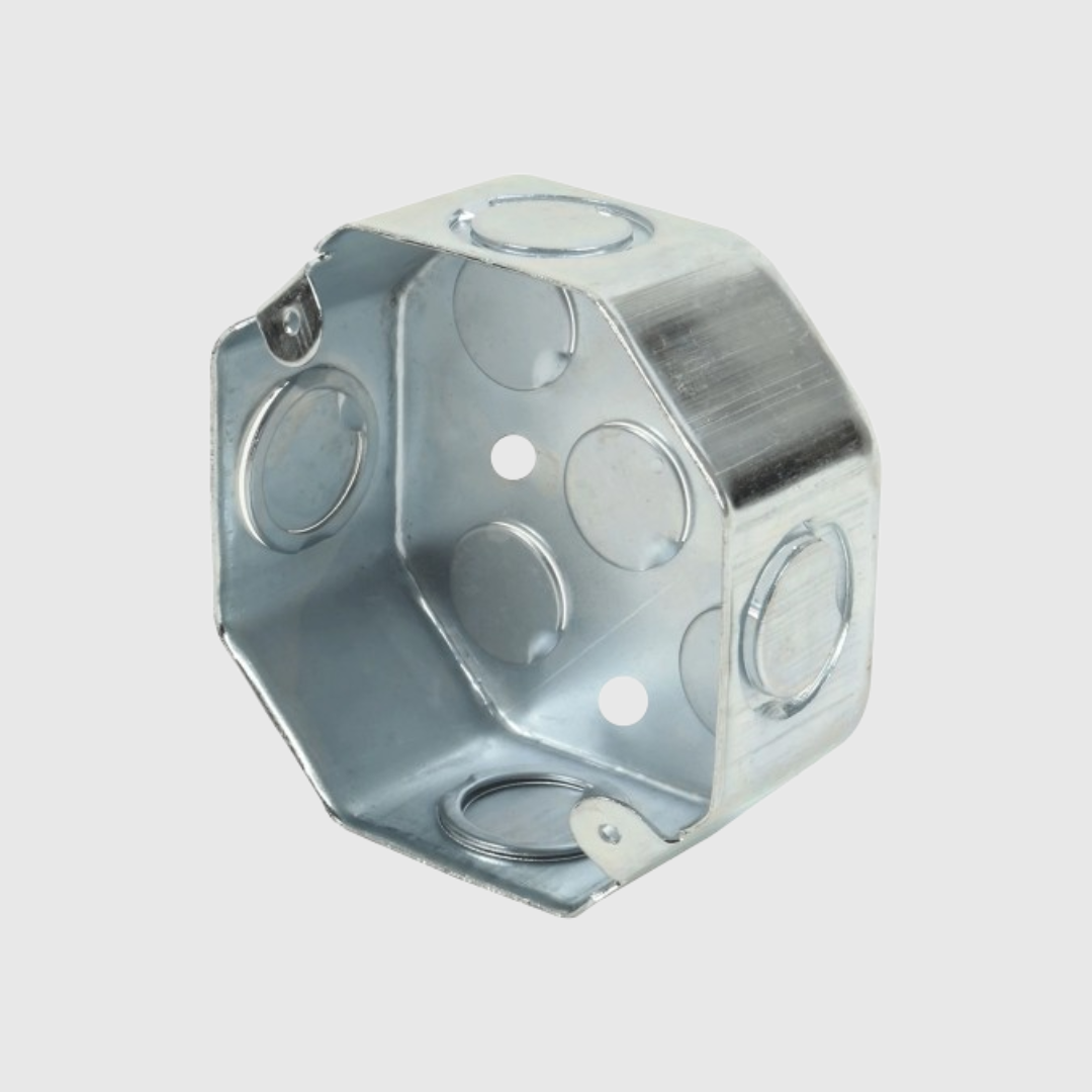 CAJA OCTAGONAL METALICA GALVANIZADA