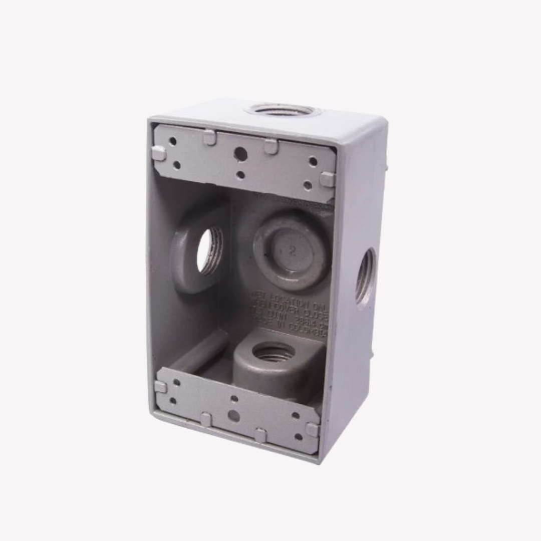 CAJA TIPO RAWELT 5800 EN ALUMINIO DE 1/2" 3 SALIDAS