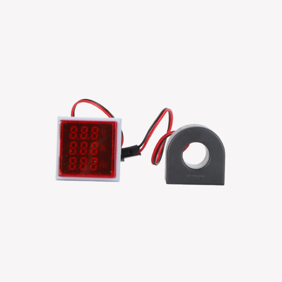 INDICADOR DE VOLTAJE, CORRIENTE, FRECUENCIA ROJO DE 22MM
