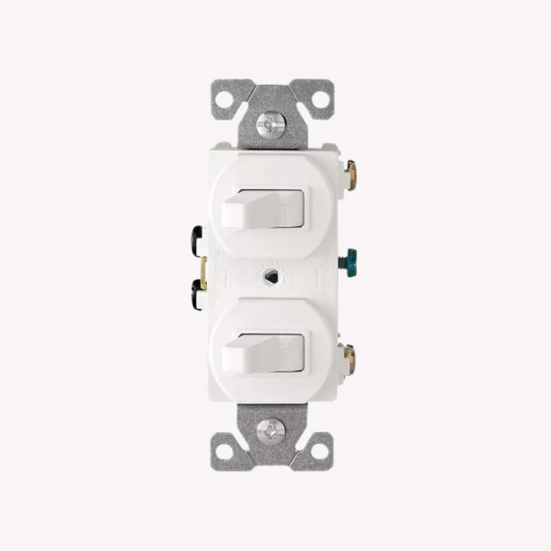 INTERRUPTOR DOBLE  BLANCO 15 AMP 120V/220V LEVITON