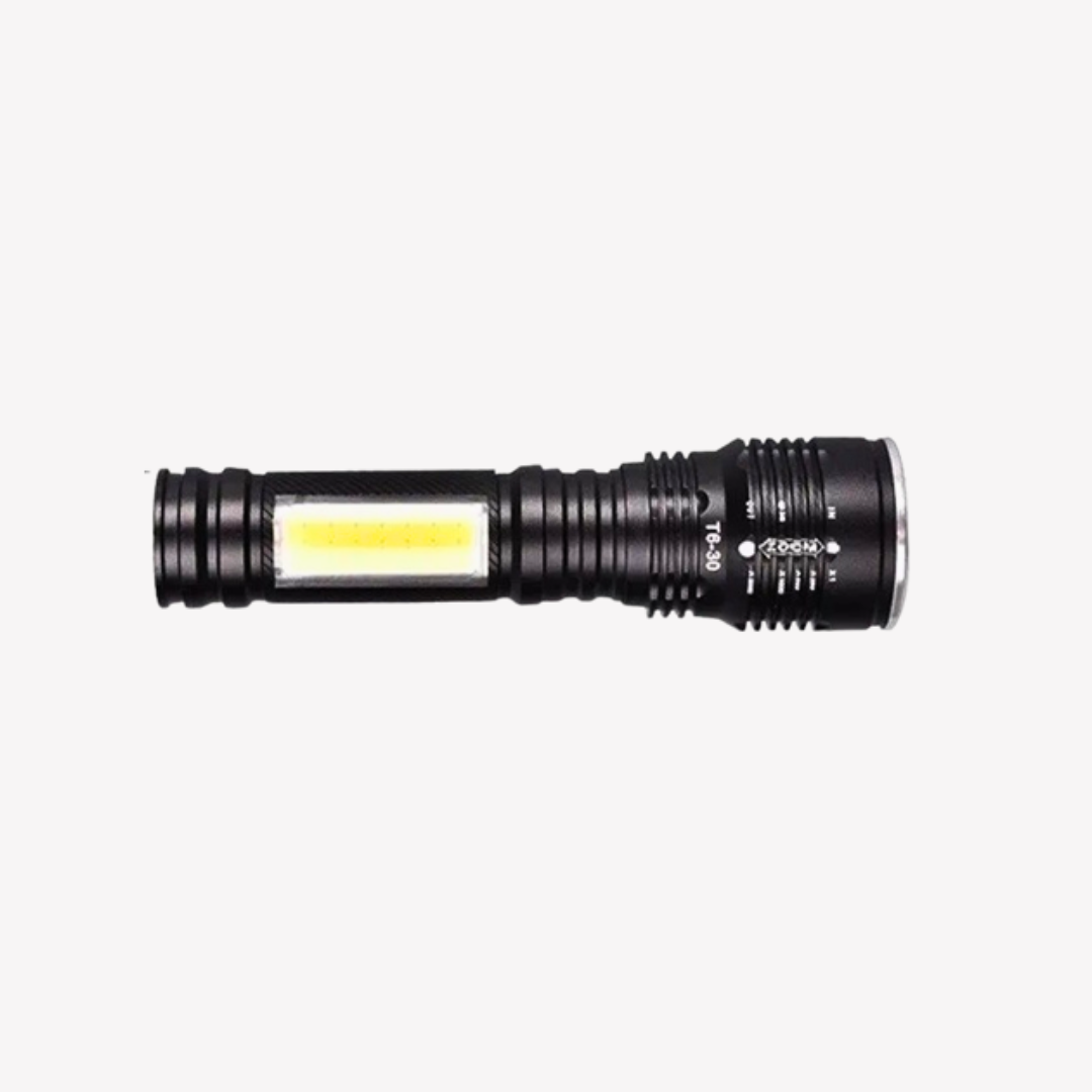 LINTERNA LED RECARGABLE LIGHT USB T6-30 LUZ BLANCA, 1000 LUMEN, ALCANCE DE 300 MTS