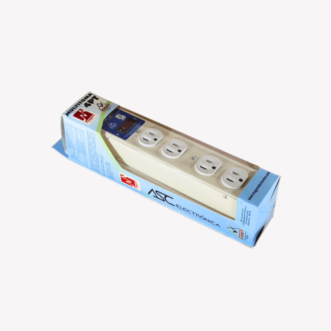 MULTITOMA  REGLETA 4 SALIDAS CON SWITCH INDUSTRIAL MAGON