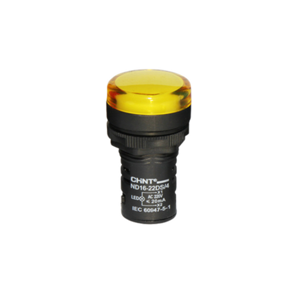 PILOTO LED AMARILLO DE 22MM 220V CORTO CHINT