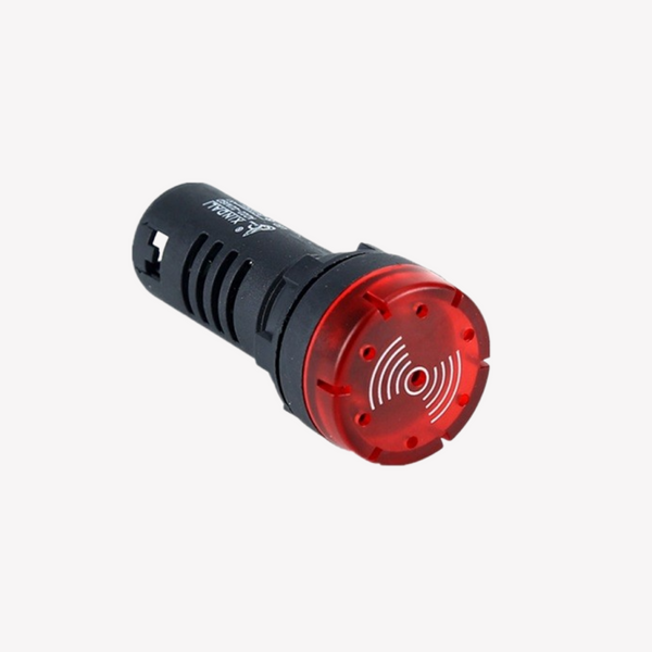 PILOTO LED ROJO CON BUZER 22MM 120VAC
