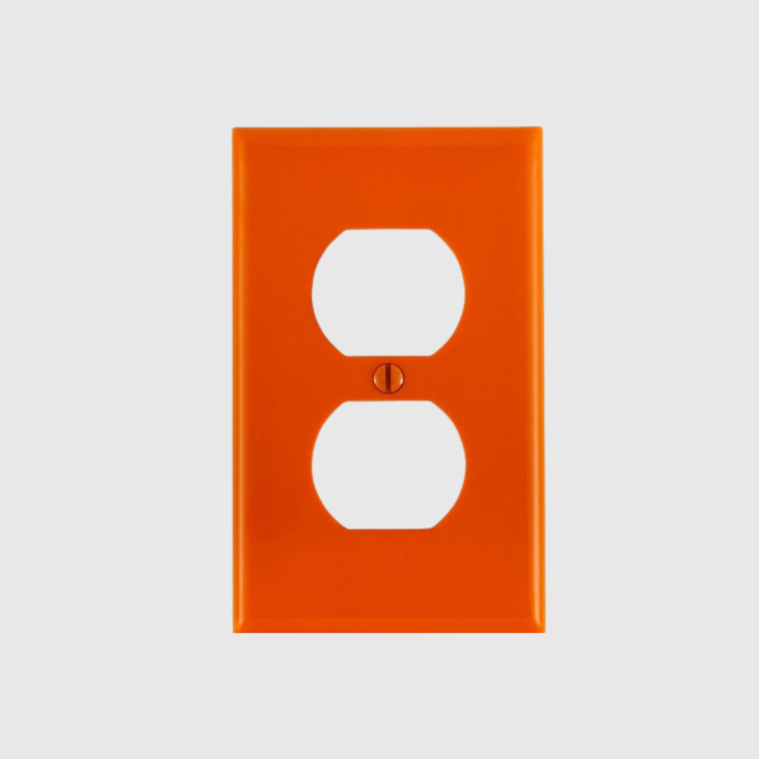 TAPA PARA TOMA DOBLE NARANJA