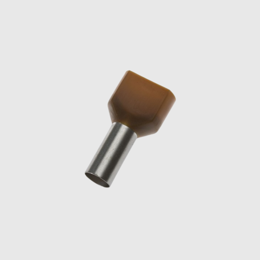 TERMINAL PIN HUECO DOBLE CAFÉ 8 AWG