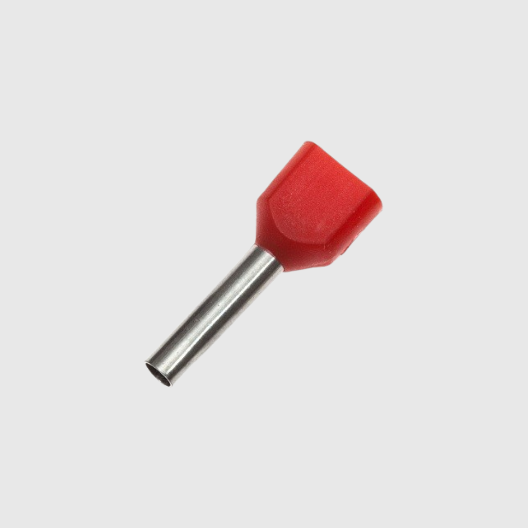 TERMINAL PIN HUECO DOBLE ROJO 18 AWG