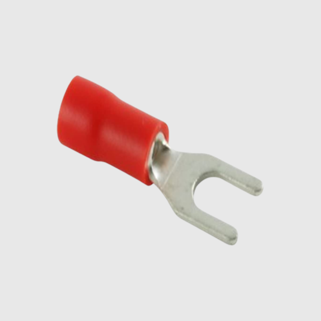 TERMINAL U ROJO 1/4 8 AWG X UND