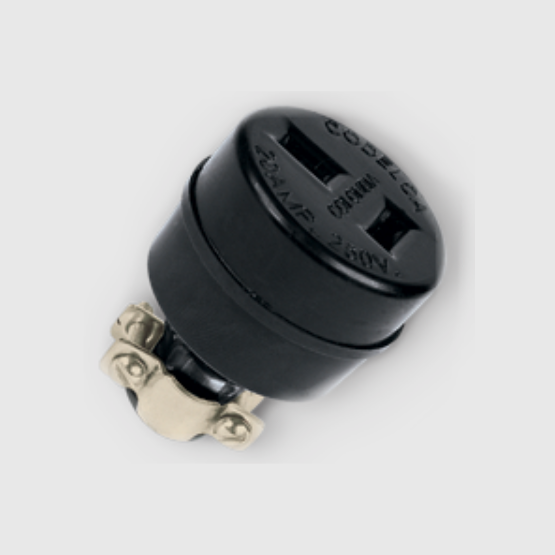 TOMA AEREA BIFASICA 20 AMP A 250V CODELCA