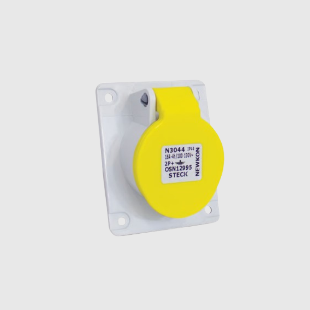 TOMA DE INCRUSTAR 2P+ 32 AMP 110V AMARILLA