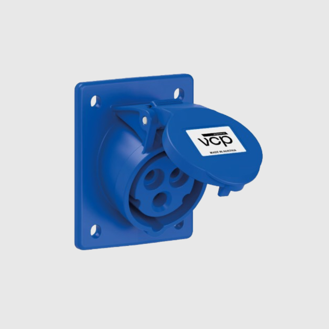 TOMA DE INCRUSTAR 2P+T 16 AMP 220V  AZUL VCP  IP44