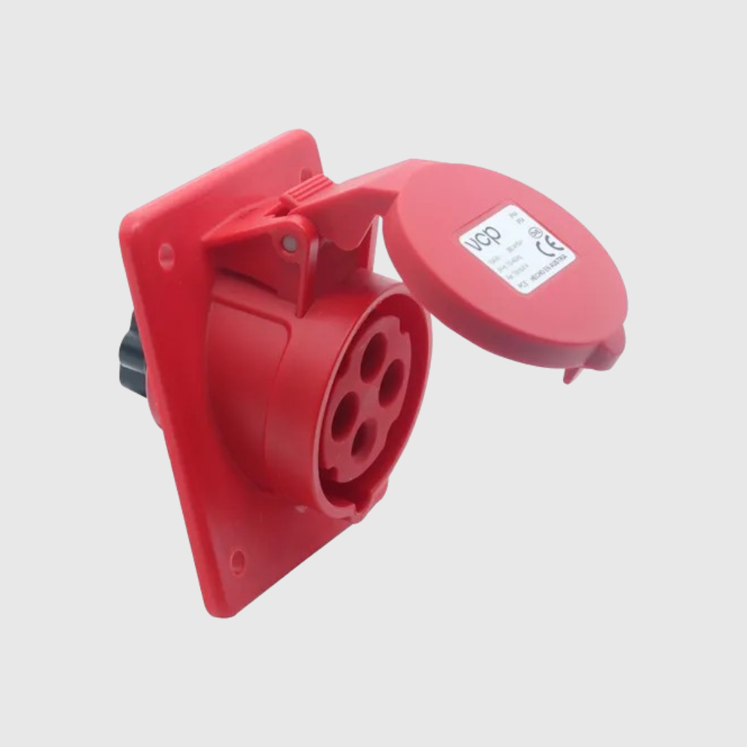 TOMA DE INCRUSTAR 3P+T 16 AMP 440V ROJA VCP  IP44