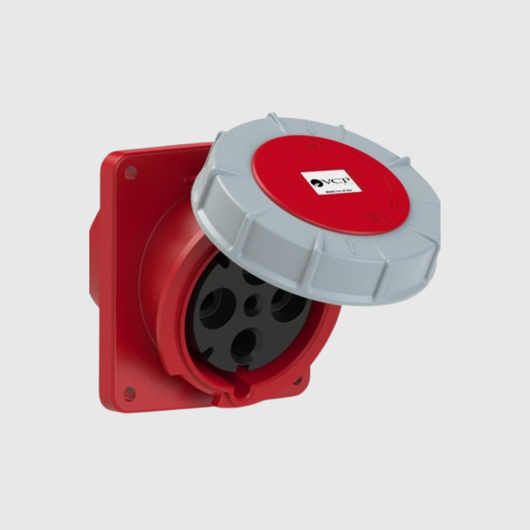 TOMA DE INCRUSTAR 3P+T 63 AMP 440V ROJA VCP IP67