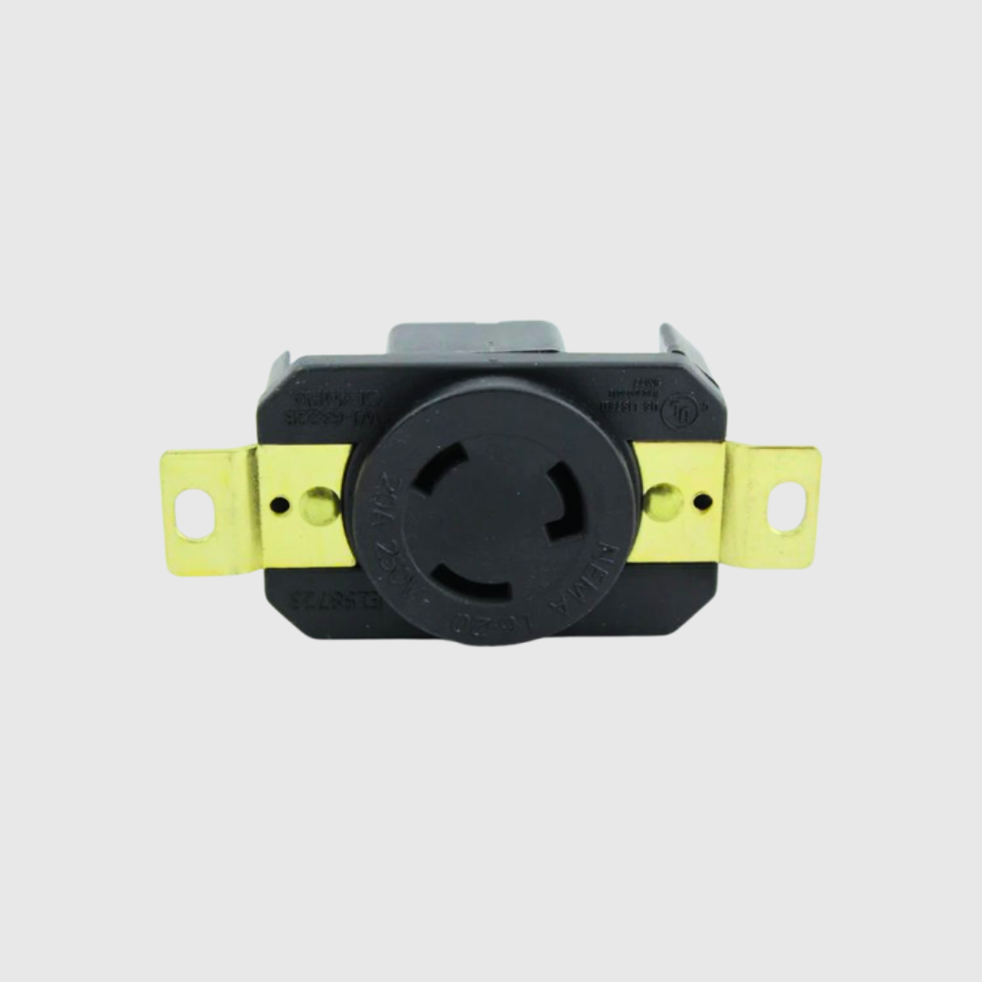 TOMA DE INCRUSTAR DE SEGURIDAD NEMA  20 AMP 2P+T 250VAC L6-20R