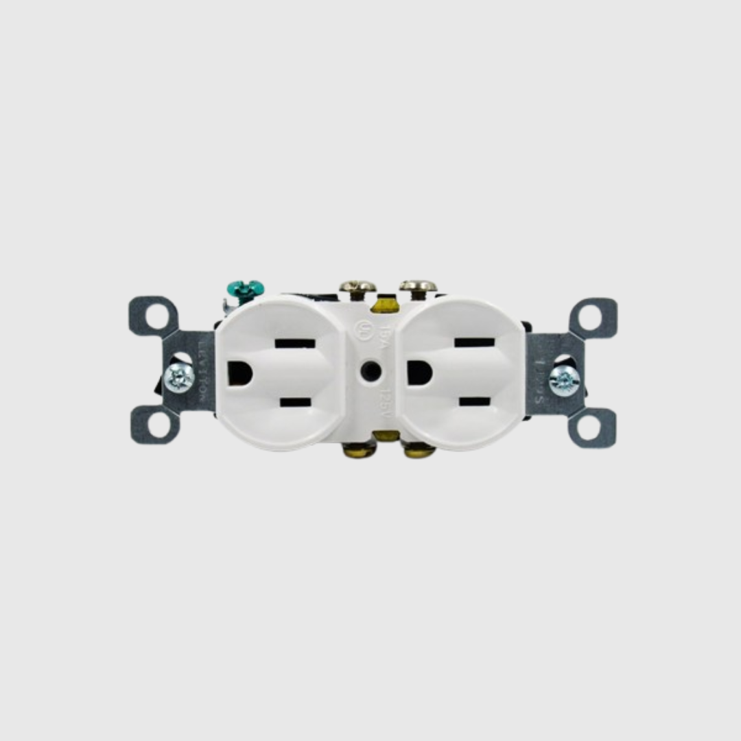 TOMA DOBLE CON POLO BLANCA 15 AMP A 110V
