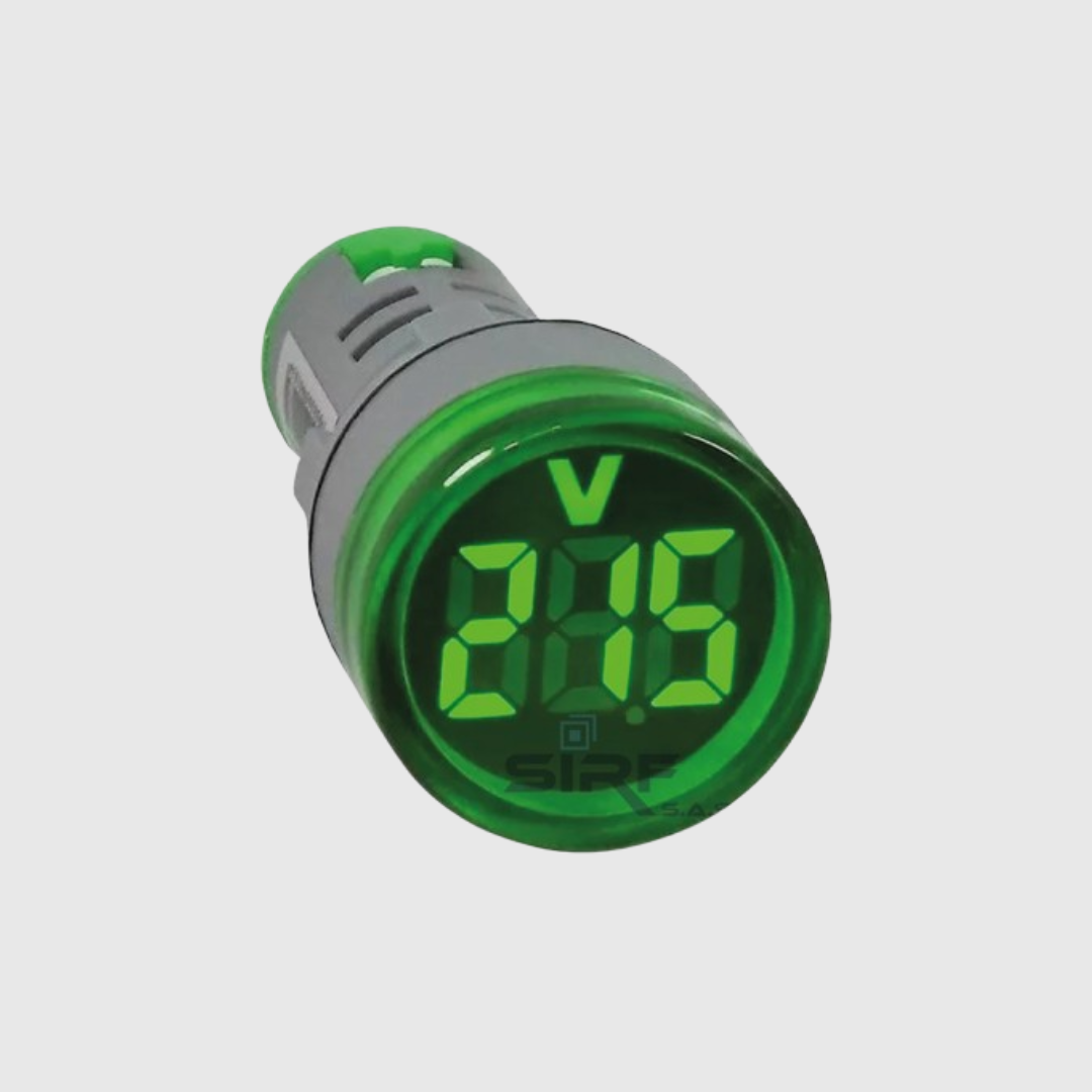 VOLTIMETRO DIGITAL 80-500 VAC 22 MM AD22-DVM  VERDE